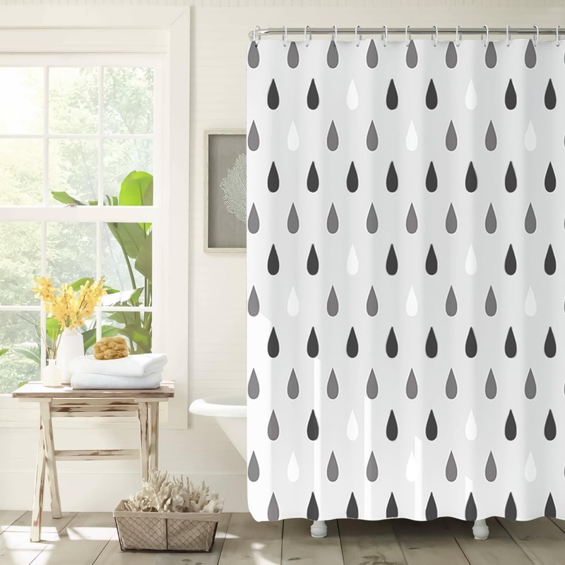 Shower Liners,Water-Drop Pattern Bath Liner for Shower | Textured Washable