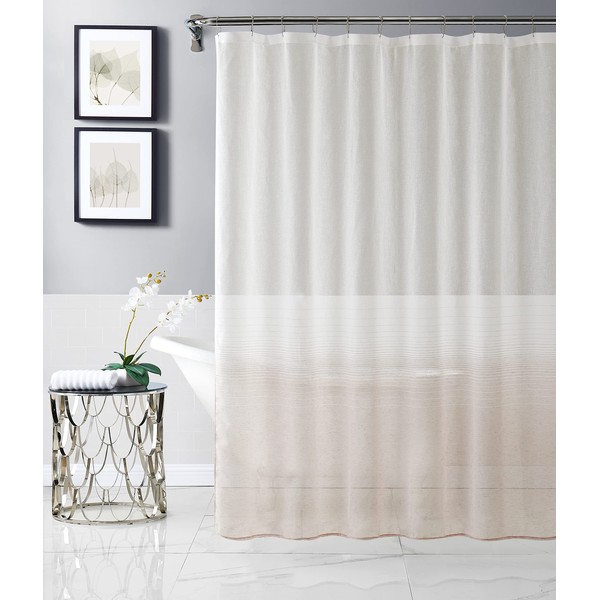 Dainty Home Linen Look Ombre Shower Curtain - Striped Ombre