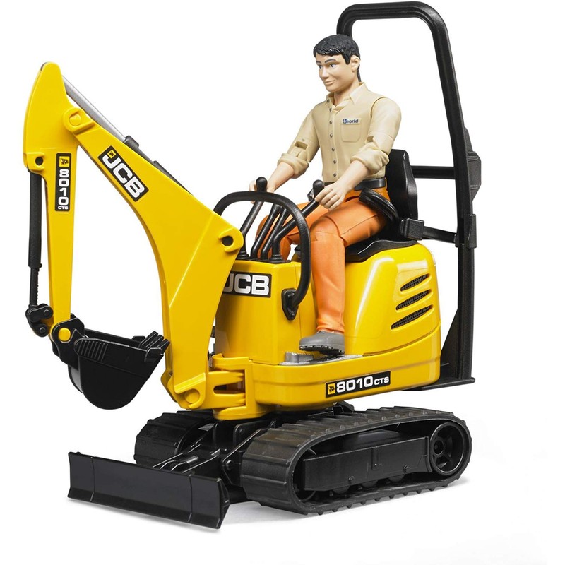 Bruder Bworld JCB Micro Excavator 8010 CTS and Construction Worker