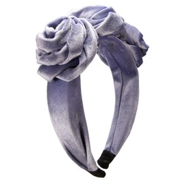 Alpenflüstern ADV146 Women's Costume Headband Velvet Flowers Non-Slip Hair Band for Dirndl Lilac