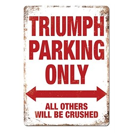 Triumph Parking Metal Wall Sign Plaque Wall Art Workshop Shed Garage TR
