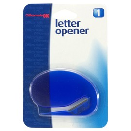 Officemate OIC Deluxe Plastic Letter Opener, Blue (30310)