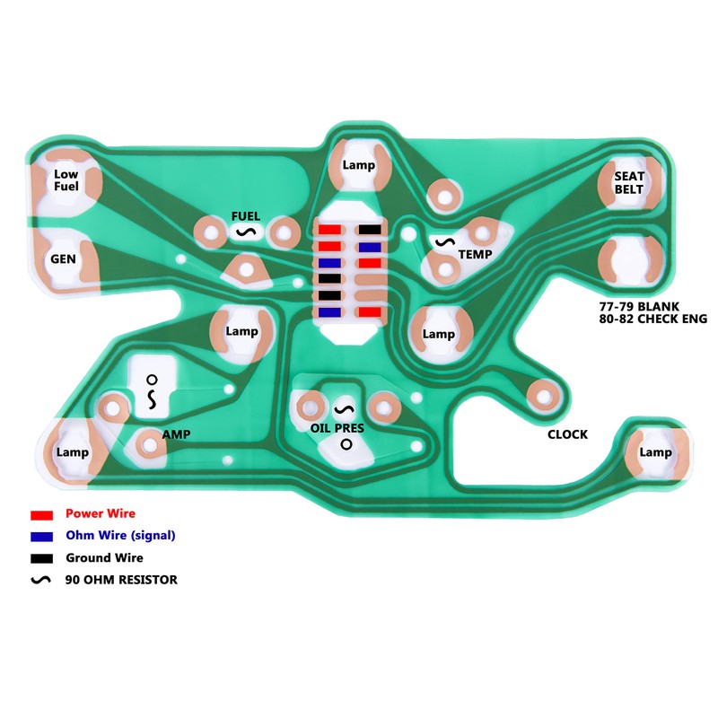 LENMISO Center Gauge Cluster Printed Circuit Board Compatible with 1977-1982