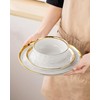 LOVECASA 12 Pieces Plates and Bowls Sets, Porcelain White and