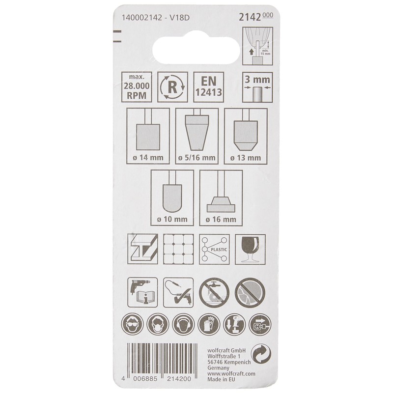 wolfcraft Mounted Stone Set 5 Pcs. I 2142000