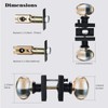 dairazan Champagne Gold Glass Door Knobs, Premium Privacy Crystal Door