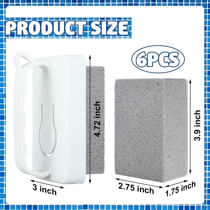 6 PCS Hand-Held Pool Pumice Stones Swimming Pumice Pool Tile