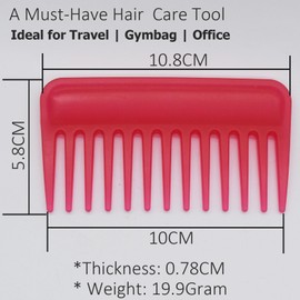 Professional Palm-Sized Hair Styling Comb, Streaker Texture Detangling Combs Pocket Size for All Hair Types Wig Extension Women Men Kids Home Office Car Travel Purse Gymbags (Fuscia, 1)