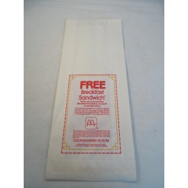 McDonald's Vintage 1986 McDonalds Shanghai Chicken McNuggets Empty Bag, NOS mint never used