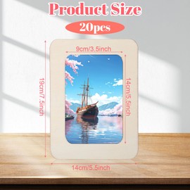 HOFURME 20 Pcs Wooden Picture Frames For Crafts Unfinished Solid DIY Wood Picture Frames For 4 X 6 In Photos Standing Wooden Photo Frames For DIY Crafts Painting Arts Projects