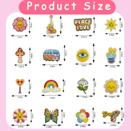 16pcs Embroidered Iron on Patches for Girls, DIY Sew Applique Repair Patch Accessories, Bright Colors Cute Iron On Patch Applique for Backpacks Hats Pants Clothes Jeans Shoes (Summer Sun Flower)