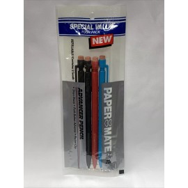 PAPERMATE (4) VINTAGE 1985 GILLETTE PAPER MATE ADVANCER PENCIL 0.7 MM FINE POINT 3 COLORS