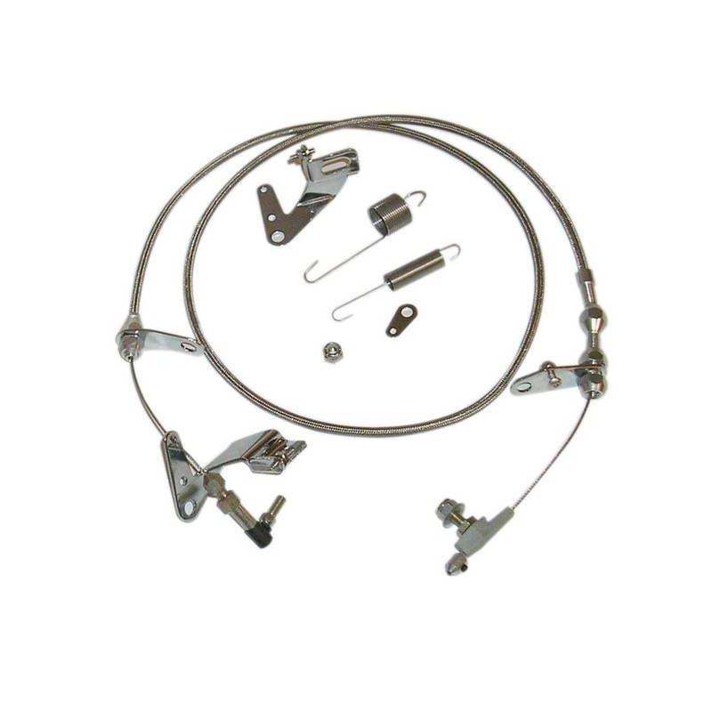 24" Throttle & Kickdown Cable Carb Bracket Linkage & Return