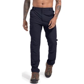 Men's Lightweight Hiking Cargo Work Pants Quick Dry Water Resistant Fishing Travel Climbing Outdoor Stretch Pants Navy 38
