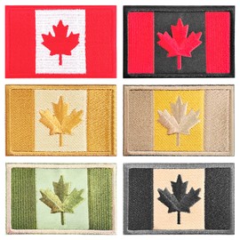 6 Pack 3.1 x 1.9 Inch Canada Flag Embroidered Patches, Red and Multicolor Maple Leaf Design Iron-On Patches for Jackets, Backpacks, Hats, Canada Day, July 1st, and National Holidays