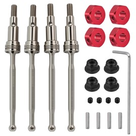 BENMAZ #45 Steel CVD Thickened Driveshaft Front Rear Drive Shafts Set for Arrma 1/14 Typhon Grom 1/18 Granite Grom Upgrade Parts,Replace#ARA311178#ARA311179#ARA311180(Silver)