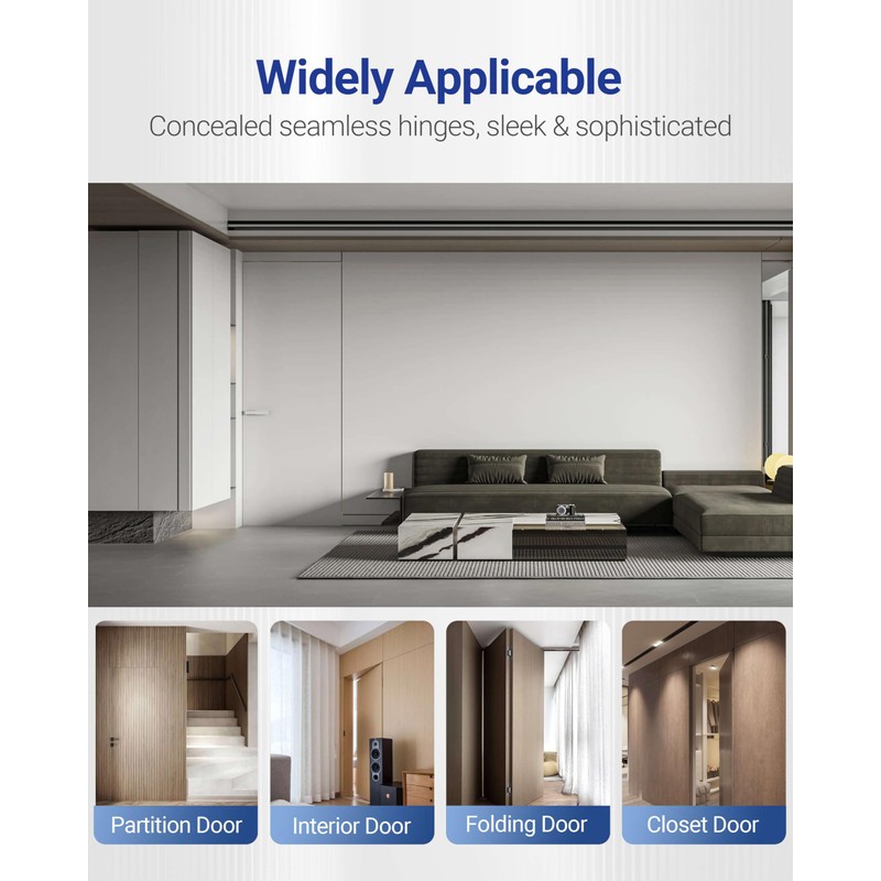 Upgraded Hidden Door Hinges Invisible Hinges, 7" Zinc Alloy Concealed
