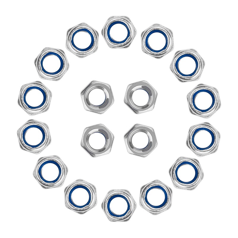 Powlankou 100 Pieces M5 x 0.8mm 304 Stainless Steel Self-Lock
