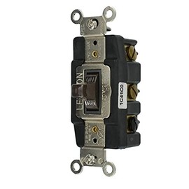 Leviton 20-Amp 120-Volt Toggle Double-Pole AC Quiet Switch, 1286, Brown