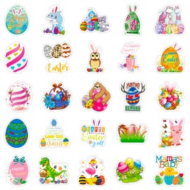 200Pcs Easter Stickers for Water Bottles, Easter Egg Bunny Stickers for Kids Teens Girls Adults, Vinyl Waterproof Sticker for Laptop, Phone