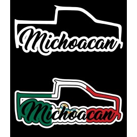 X Graphics Michoacan Decal Trokita Decal Car Window Laptop Vinyl Sticker Mexico Truck MICH - Mexican Flag, 6" x 24"