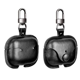 KANOYO AirPods Pro Case, AirPods Pro 2 Case, Genuine Leather, Italian Leather, Air Pots Pro Case, Cover, Airpods Pro 1/2 Protective Case, Full Protection, Shockproof, Front LED Lamp Viewing, Wireless