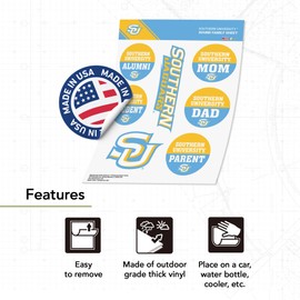 Desert Cactus Southern University Sticker SU Jaguars Vinyl Decals Laptop Water Bottle Car Scrapbook (Round Family)