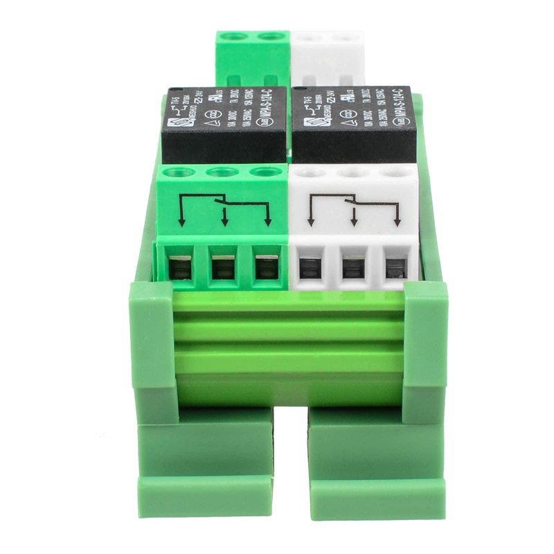 GUETNEU Relay Board, 2 Channel 1 SPDT DIN Rail Mount