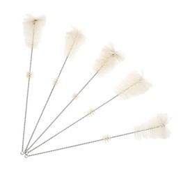 Luxshiny Cepillo para Botellas Y Cepillo para Biberones 5 Piezas Limpiador De Tubos Y Popotes Largos Escobillón para Tubos De Ensayo Blanco