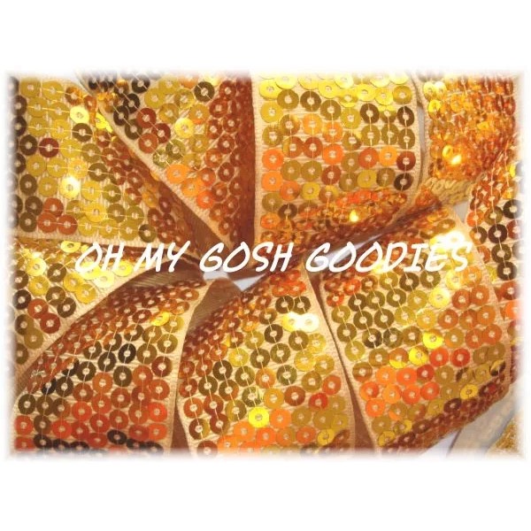 1.5 SHINY SEQUIN SPARKLE GLITZ BLING METALLIC RIBBON 4 CHEER