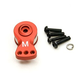 MORFUM Aluminum Alloy 25T Servo Saver 3 Holes/5 Holes Adjustable Servo Horn 25T Adjustable Arm Compatible with Futaba Tamiya Servos 1/10 Tra-xxas RC Car Boat Helicopter Upgrades (Red-M)
