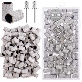 Difenni Sanding Bands for Nail Drill, 180 Grit Sanding Bands Nail Drill Bits 100 Pcs Fine Grit Nail Sanding Bands with Storage Box for Most Size 3/32" Nail Drill Machine (Zebra)