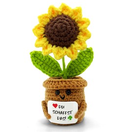 Du Schaffst Das Geschenk Sonnenblumen - Pocket Hug Positive Potato Potato Crochet Lucky Charm Graduation Exam Testimony Good Luck Get Well Soon Home Decoration Figures