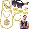 DONGZQAN 90s Fancy Dress Men, Gold Chain Fancy Dress, Rapper