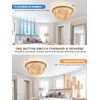 20" Boho Ceiling Fan with Light, Wood Beads Flush Mount