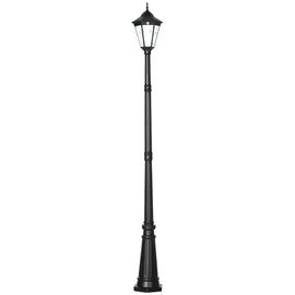 Outsunny 94.5" Solar Lamp Post Light, Dusk to Dawn Vintage Style Street Light, Aluminum Solar Powdered Lamp, PIR Motion Sensor for Garden, Lawn, Pathway, Driveway, Black