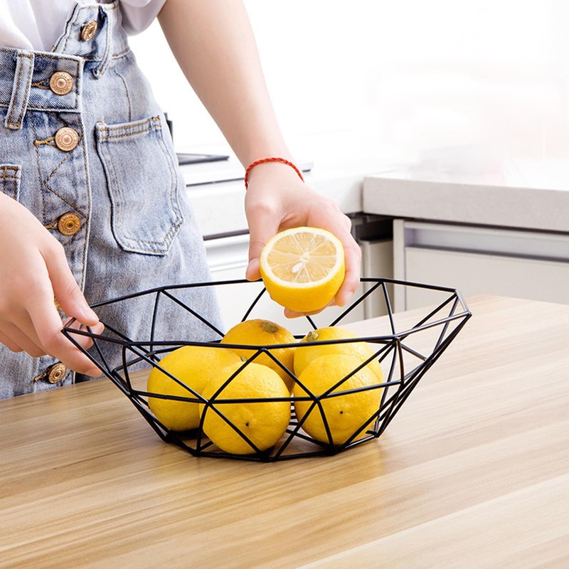MEETOZ Metal Wire Fruit Bowl,Openwork Fruit Basket for Fruit Snack