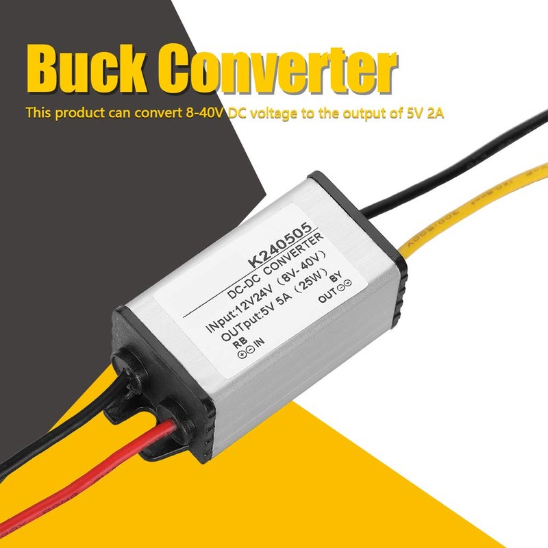 12V/24V to 5V 5A Dc-DC Buck, Step-Down Converter, Step-Down Power
