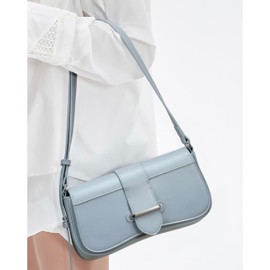 Ligoflsy Light Blue Purse for Women Small Vegan Leather Shoulder Bag Mini Ladies Clutch Handbag