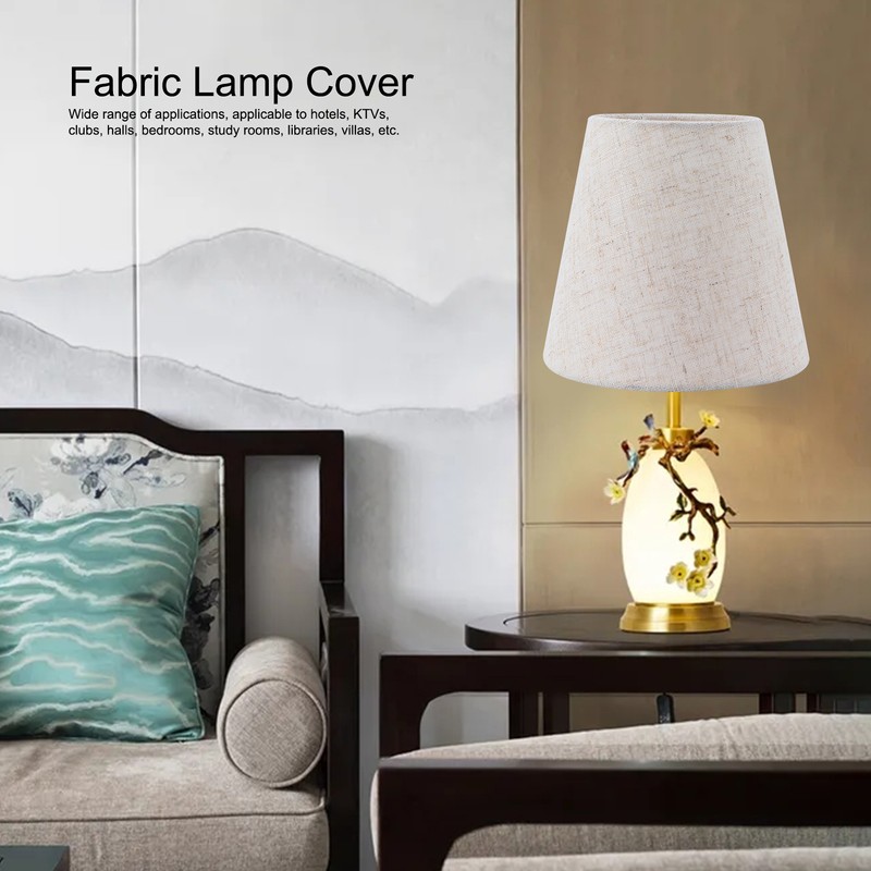 3PCS Linen Cloth Lamp Shade E14 Meson Lampshade for Candle