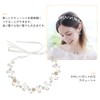Samcos Hair Ornament, Flowers, Crystal Beads, Pearl, Ribbon, White, Headdress