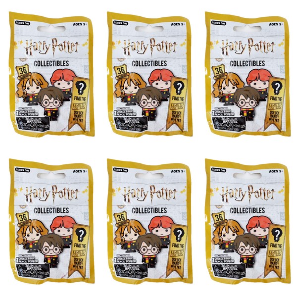 Headstart Harry Potter Pencil Toppers Series 1 Blind Bag Lot of 6 Foil Bags - Look for Titanium and Golden Harry