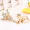 Keychain,Eiffel Tower Rhinestones Keyring Charm Pendant Purse Bag Key Ring