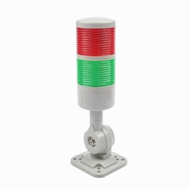 LUBAN Led Signal Tower Stack Lights, Industrial Signal Warning Lights, Column Tower Lamp Andon Lights with Rotatable Base, Steady/Flashing Light Switchable, 110V 220V AC(2-Layer, no Buzzer)