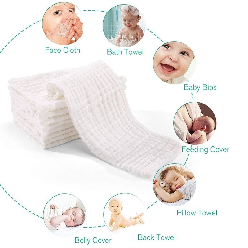 DUDU N GIRLIE Newborn Essentials Muslin Squares Baby Muslin Cloths