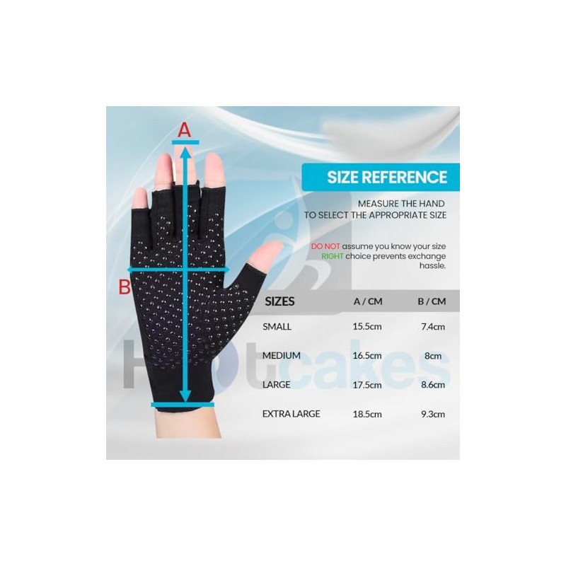 Hotcakes Fingerless Compression Arthritis Gloves for Women & Men with