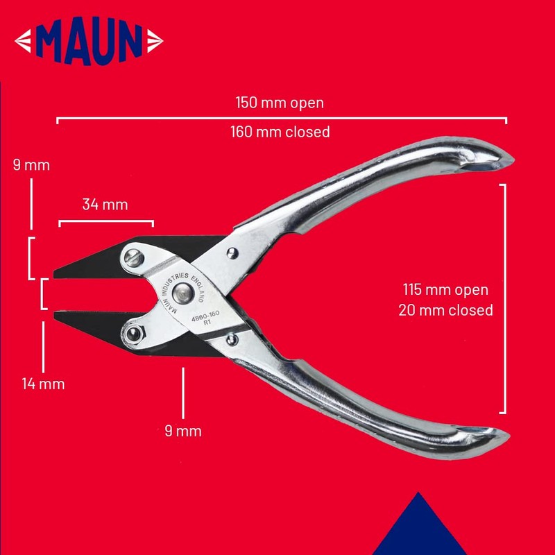Maun Parallel Action Flat Nose Plier (4860) - 125/140/160/200mm