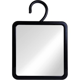 Mirrorvana Espejo para Ducha antivaho con Gancho para Colgar - Modelo irrompible para Afeitado de Barba y Uso en baño o Viaje - 20 cm x 18 cm (plástico)