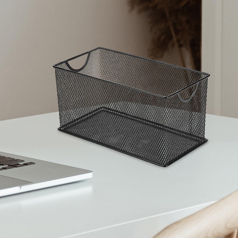WeiLaiKeQi Countertop Basket CD Storage Box Organizing Rectangle Mesh Open