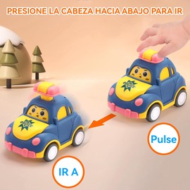 HBKUUY 4 Coches de Juguete de Dibujos Animados, Adecuado para Regalos de Cumpleaños Infantiles
